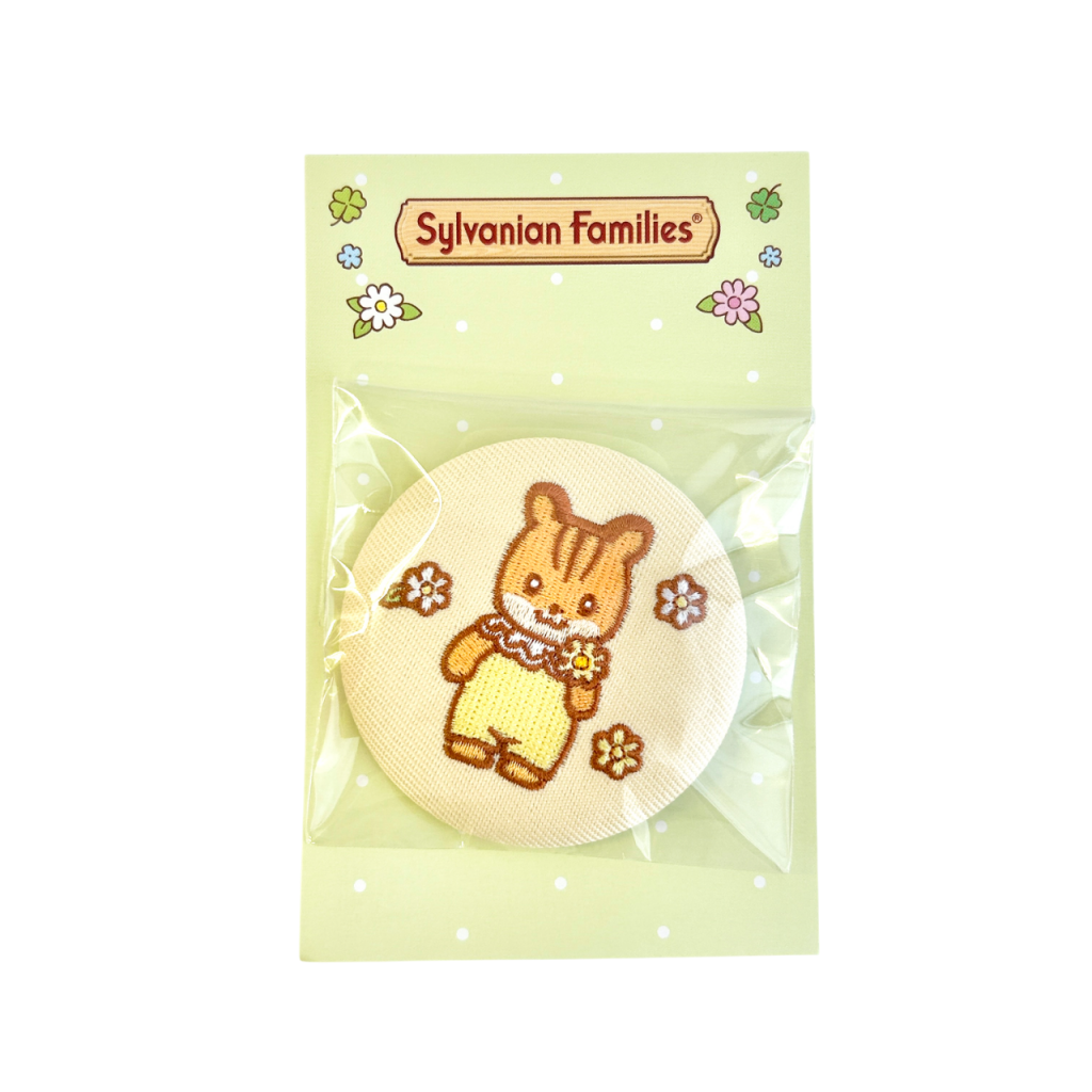 40th Anniversary Embroidered Pin Badge Walnut Squirrel Baby 2025 Sylvanian Families Calico Critters