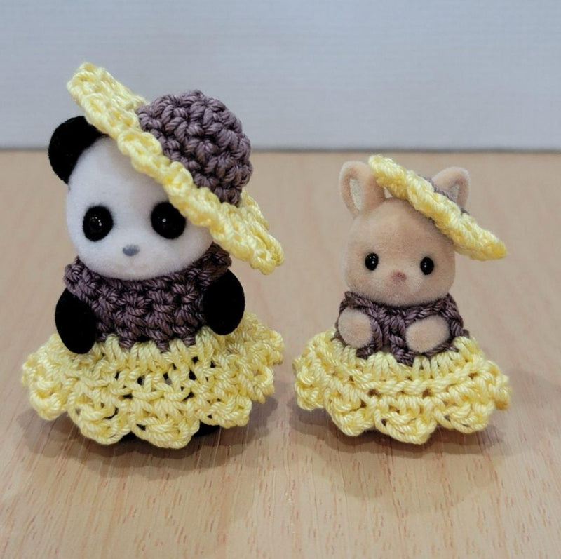 HANDMADE SISTER MATCHING SUNFLOWER OUTFITS FOR BABIES Sylvanian Families