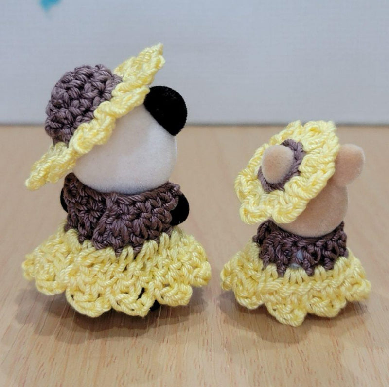 HANDMADE SISTER MATCHING SUNFLOWER OUTFITS FOR BABIES Sylvanian Families