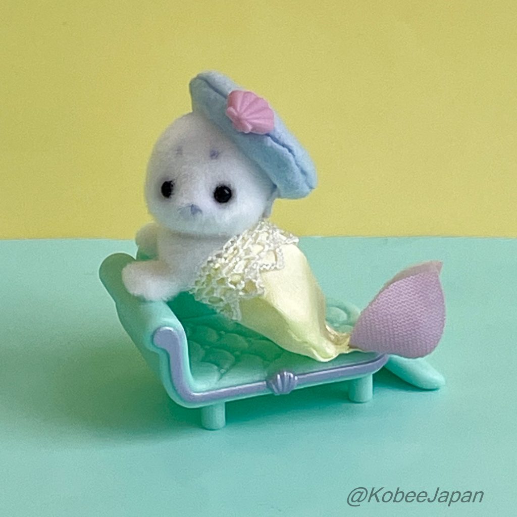 Baby Furniture Collection Dreamy Mermaid Seal Baby and Couch Sofa Sylvanian Families Calico Critters