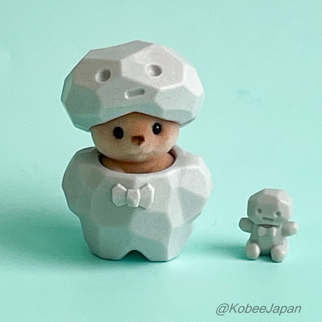 Fairy Forest Friends Series Sea Otter Tiny Baby with Rock Costume and Rock Friend 2025 Sylvanian Families Calico Critters