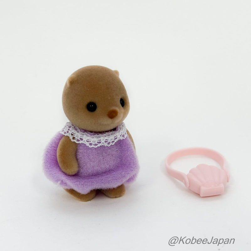 BABY SEA FRIENDS SERIES BABY SEA OTTER WITH SHELL PURSE Japan Sylvanian Families