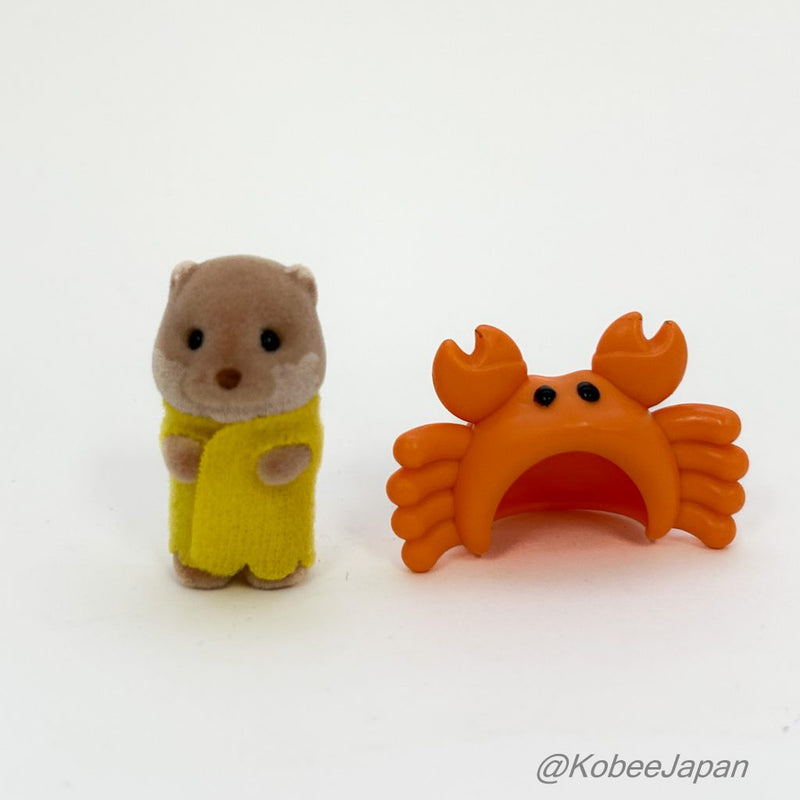 BABY SEA FRIENDS SERIES BABY OTTER WITH CRAB HAT Epoch Japan Sylvanian Families