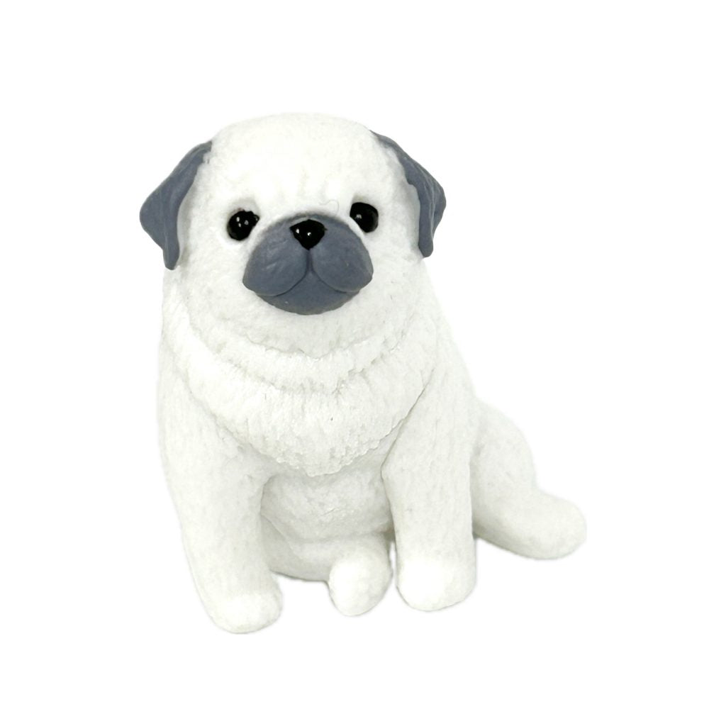 Capsule Toy Sitting Pup Silver Pug