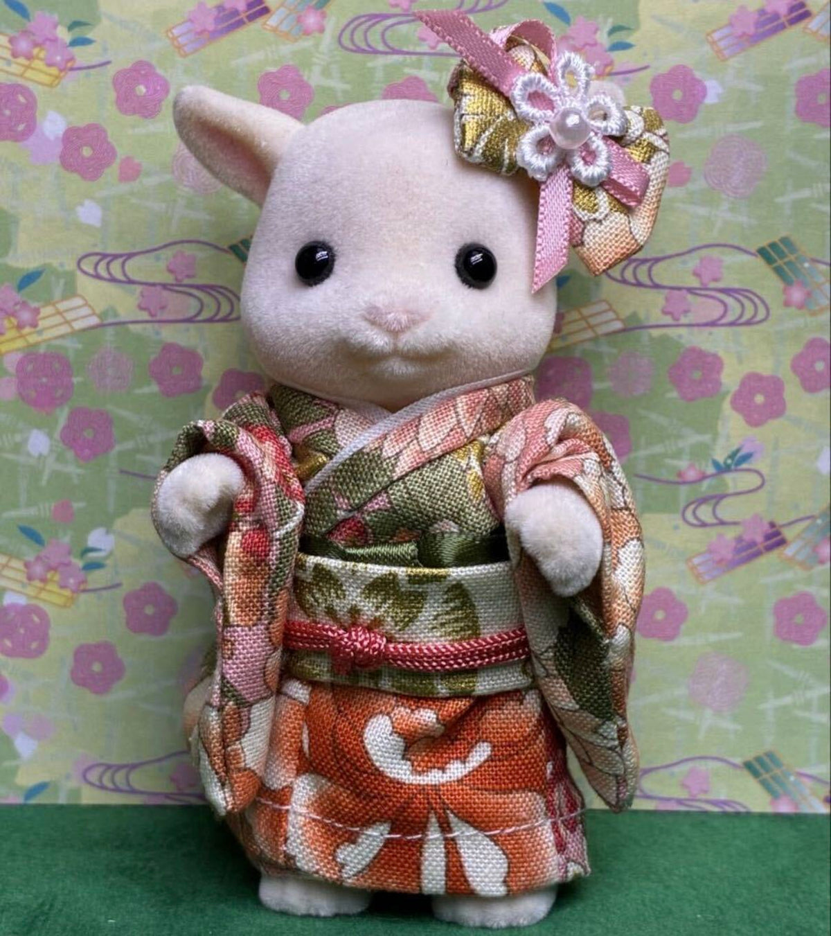 Pink Floral Kimono Set for Mother Handmade