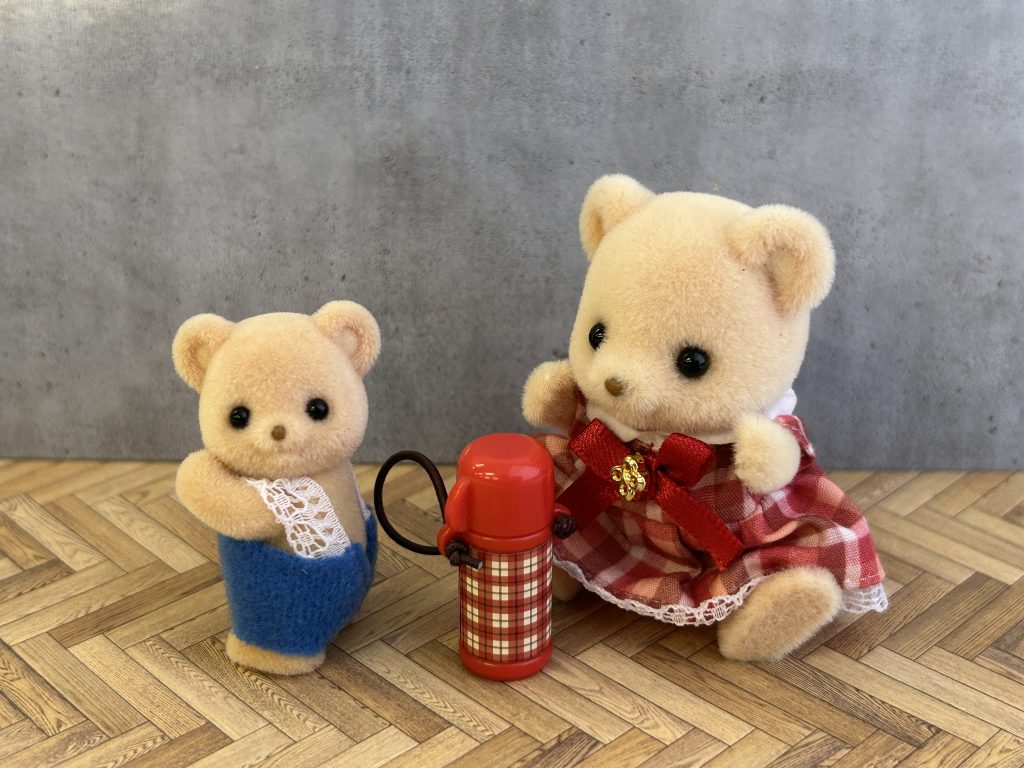 Dollhouse Wallpaper/Flooring Set of 2 Herringbone Light Brown Seria