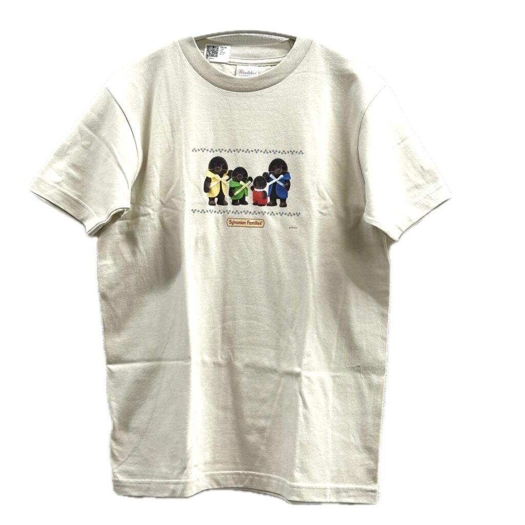 Mole Family Motif Pattern T-Shirt Light Beige Amazon Original Sylvanian Families Calico Critters