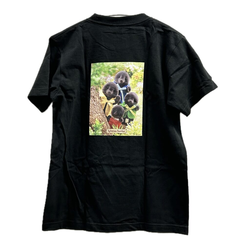 Mole Family Ambassador T-Shirt (Back Print) Black XS Amazon Original Sylvanian Families Calico Critters
