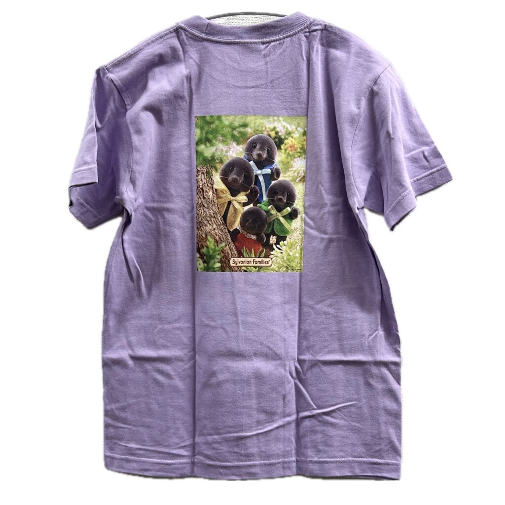 Mole Family Ambassador T-Shirt (Back Print) Light Purple XS Amazon Original Sylvanian Families Calico Critters