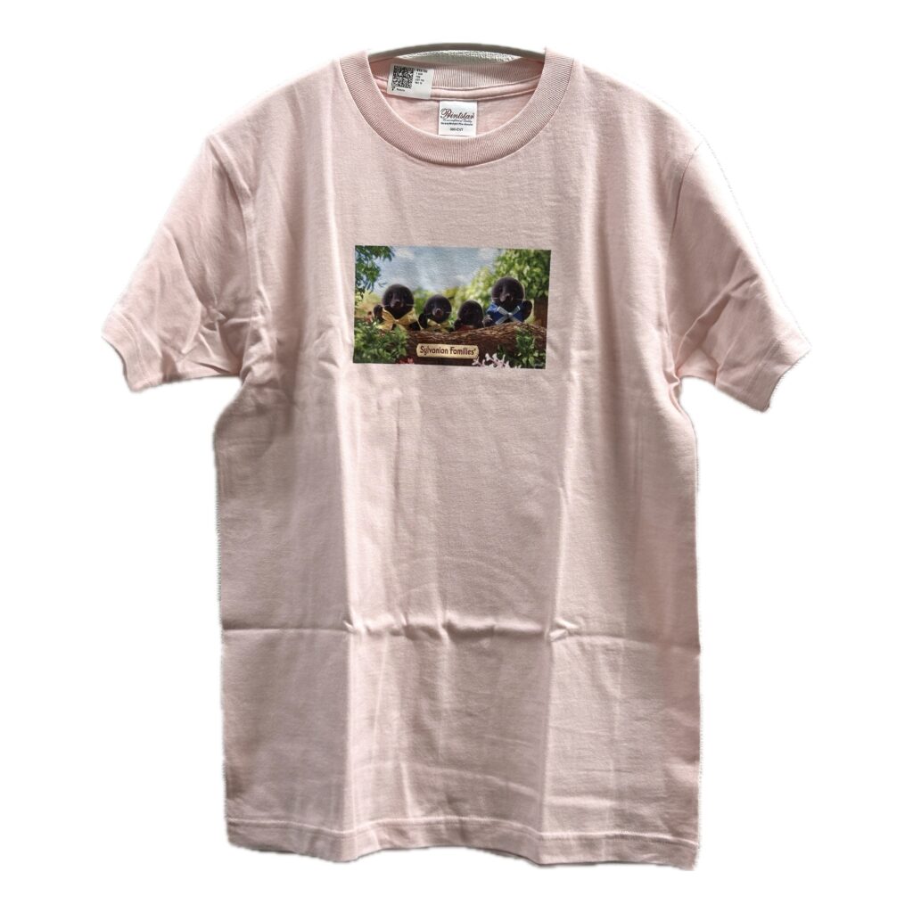 Mole Family Ambassador T-Shirt (Front Print) Light Pink XS Amaazon Original Sylvanian Families Calico Critters