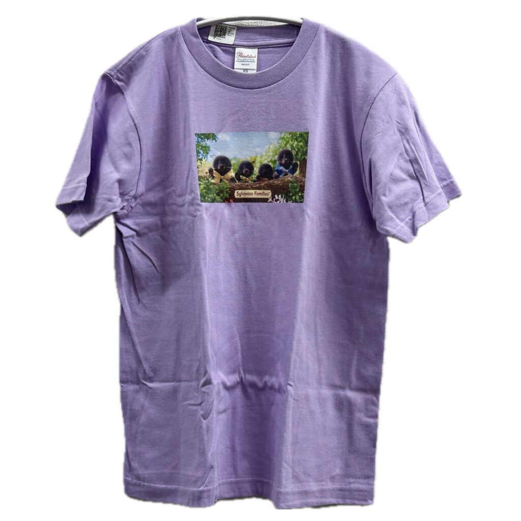 Mole Family Ambassador T-Shirt (Front Print) Light Purple XS Amaazon Original Sylvanian Families Calico Critters