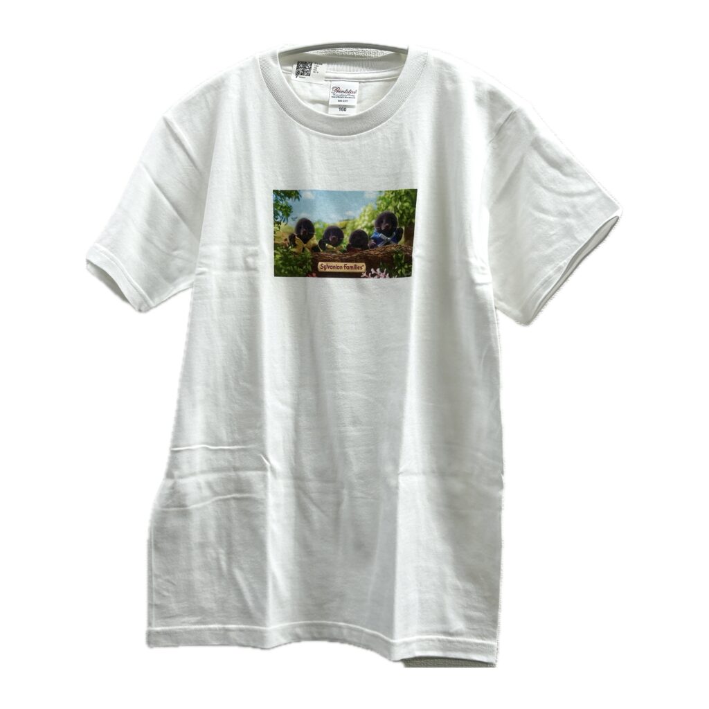 Mole Family Ambassador T-Shirt (Front Print) White XS Amaazon Original Sylvanian Families Calico Critters