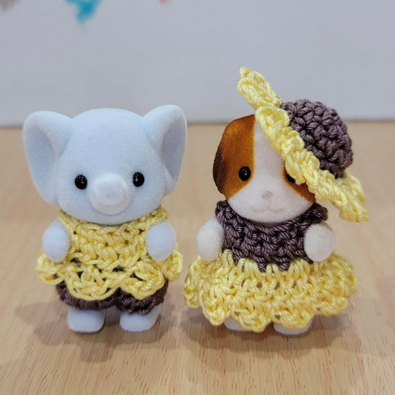 HANDMADE SUNFLOWER DATE OUTFIT FOR BABIES Epoch Japan Sylvanian Families