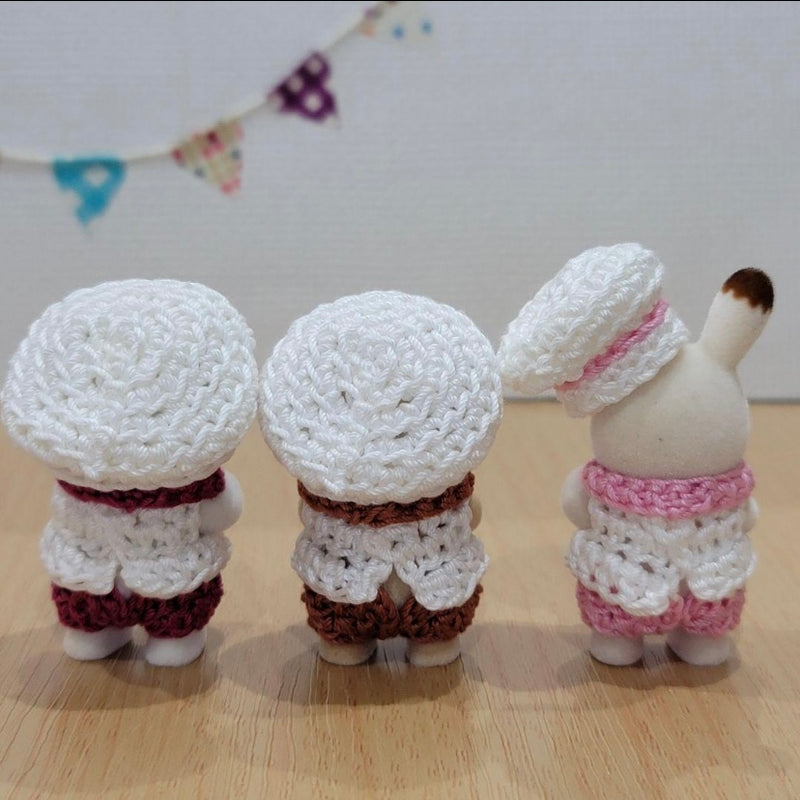 HANDMADE CHEF OUTFIT 3pcs SET FOR BABIES Epoch Japan Sylvanian Families