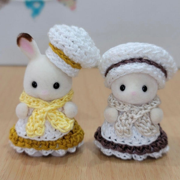 HANDMADE PASTRY CHEF DRESS 2pcs SET FOR BABIES Japan Sylvanian Families