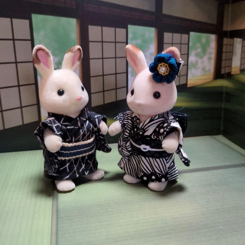 HANDMADE FAMILY YUKATA SET Calico Clitters Epoch Japan Sylvanian Families