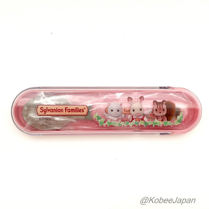 SPOON AND CASE SET Calico Clitters Epoch Japan Sylvanian Families