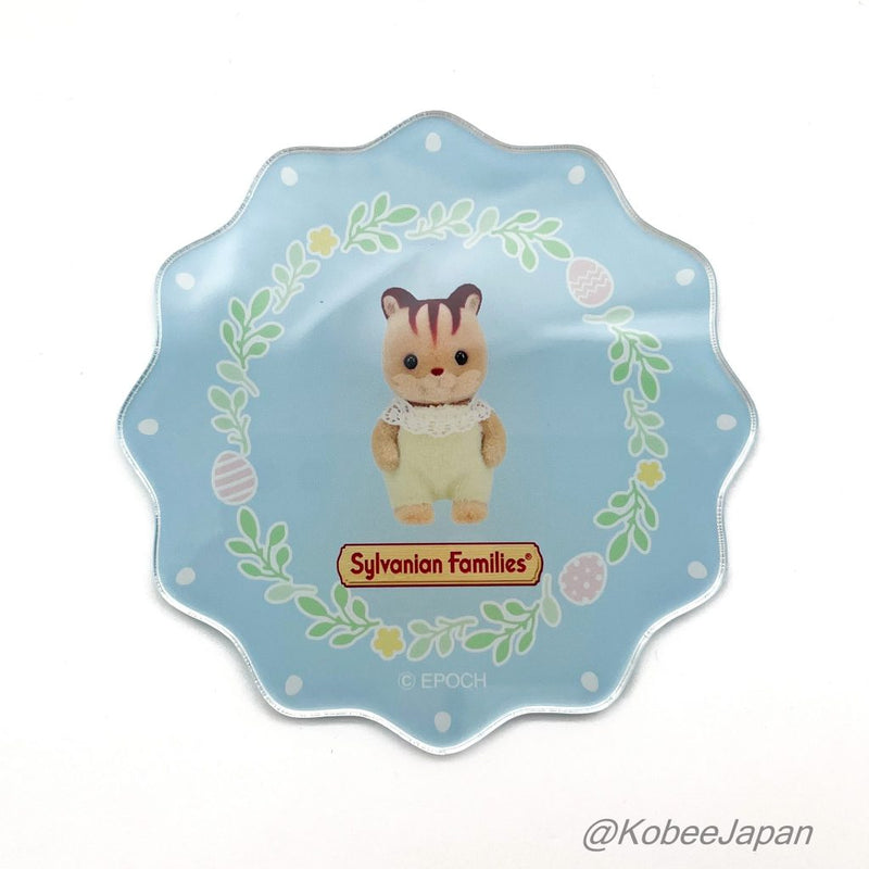 ACRYLIC COASTER WALNUT SQUIRREL BABY BLUE Epoch Japan Sylvanian Families