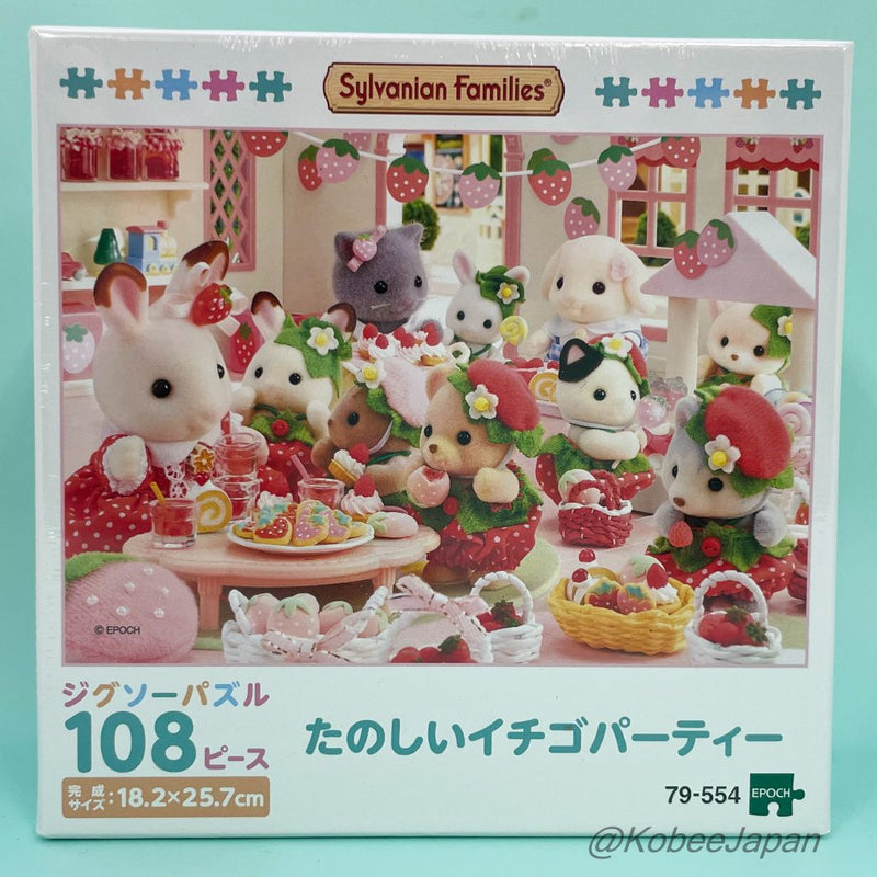 JIGSAW PAZZLE FUN STRAWBERRY PARTY 108 Piece Epoch Japan Sylvanian Families