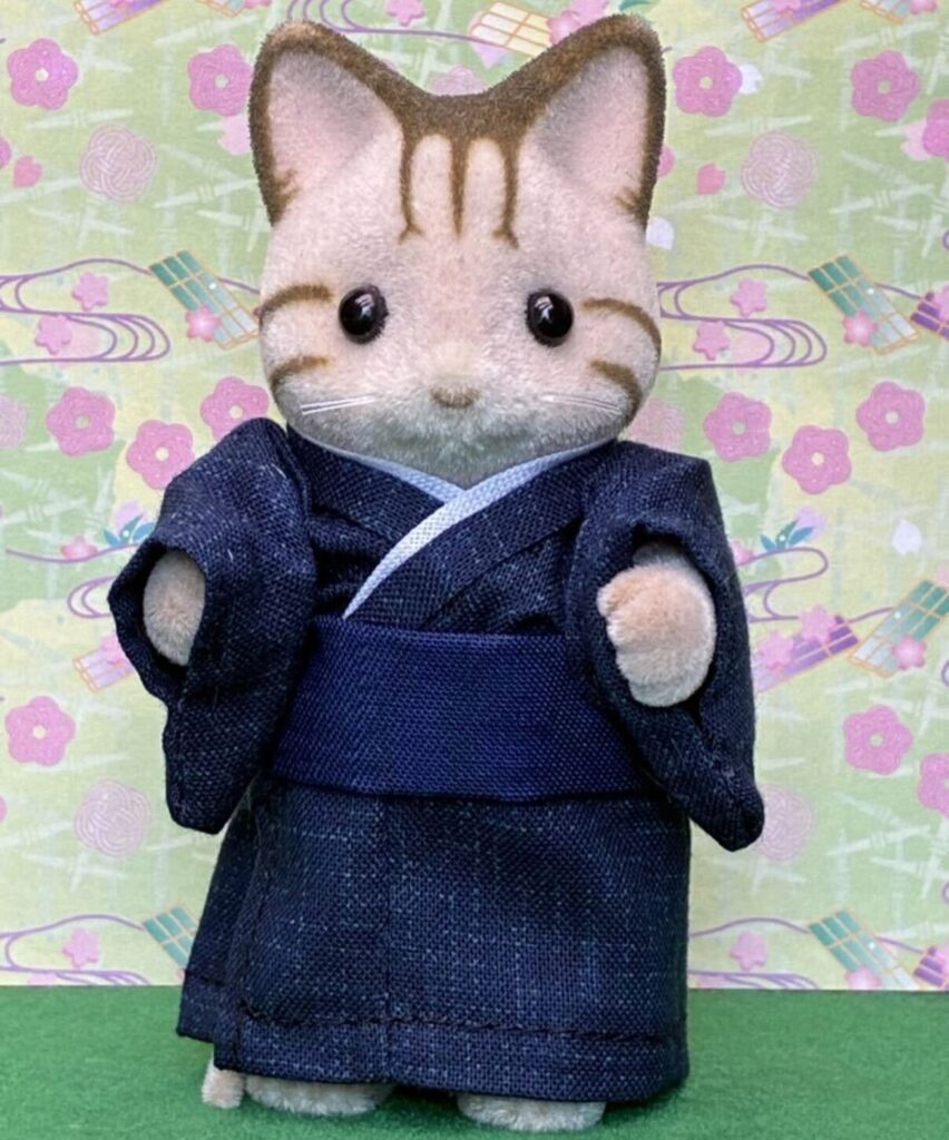 Navy Kimono for Father Handmade