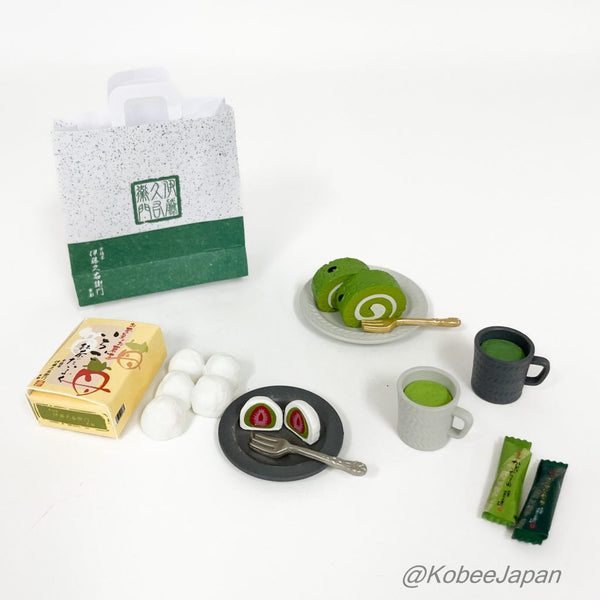 Re-ment KYOTO UJICHA ITOHKYUEMON 8 MATCHA DAIFUKU & MAATCHA SWISS ROLL Re-ment