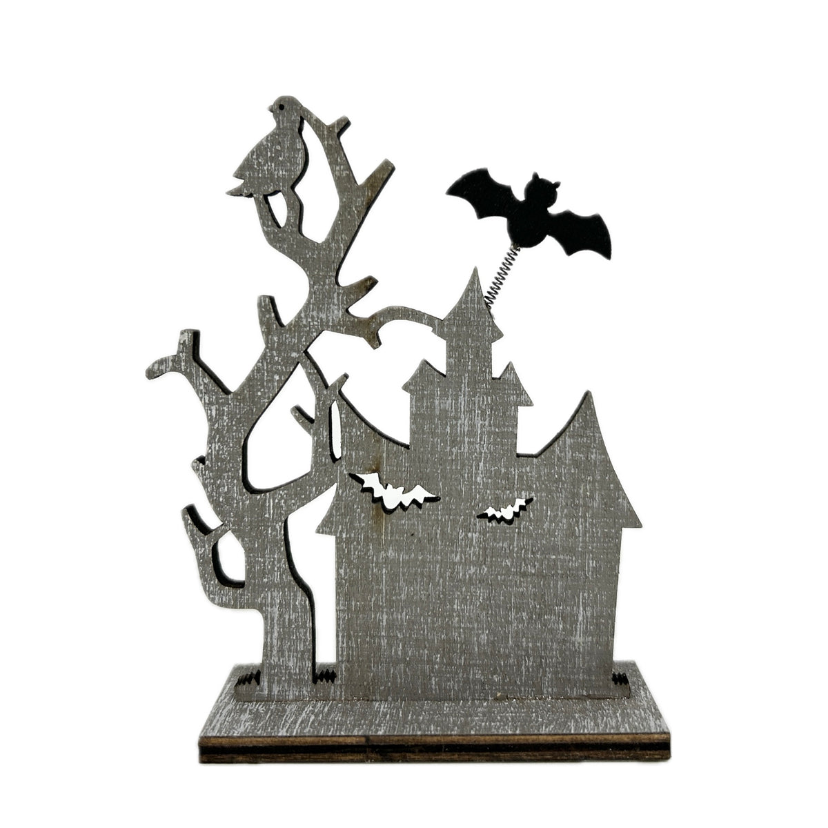 Wood Halloween House Stand Bat Seria