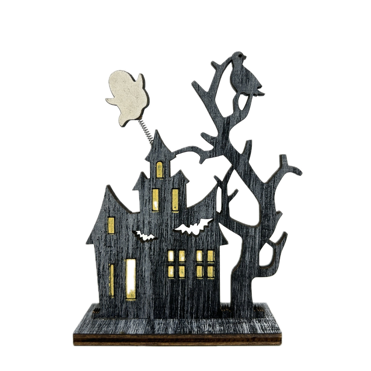 Wood Halloween House Stand Ghost Seria