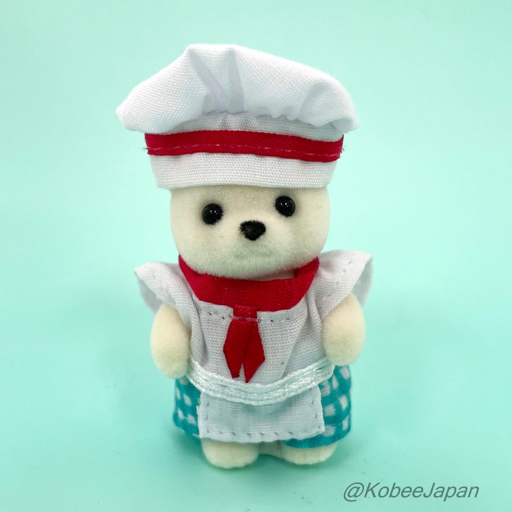 Forest Kitchen Baby Polar White Bear Waitress Blue Sylvanian Families Calico Critters