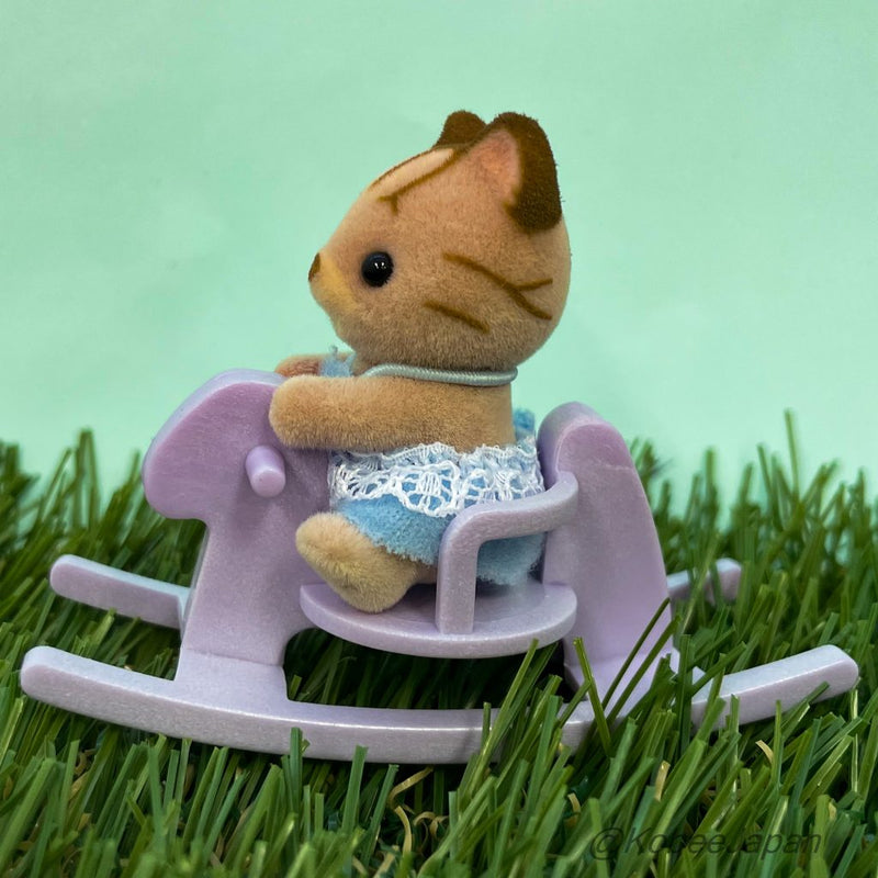 BABY AND ROCKING HORSE SERIES 2 STRIPED CAT Calico Clitters Sylvanian Families