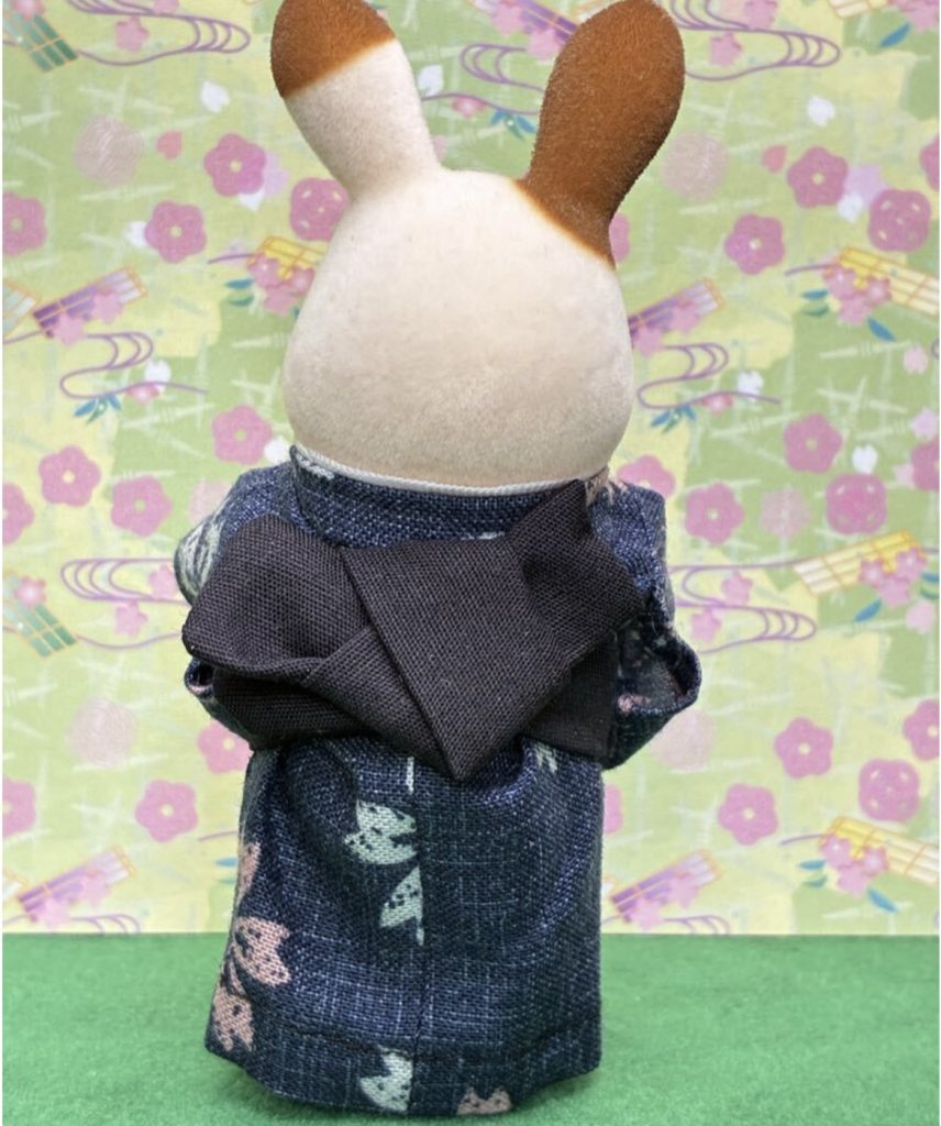 Kimono Sakura Bleu Marine Fait Main pour Grand Frère