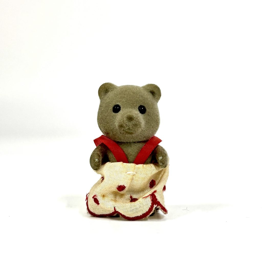 [used] Vintage Gray Bear Baby Sylvanian Families Calico Critters