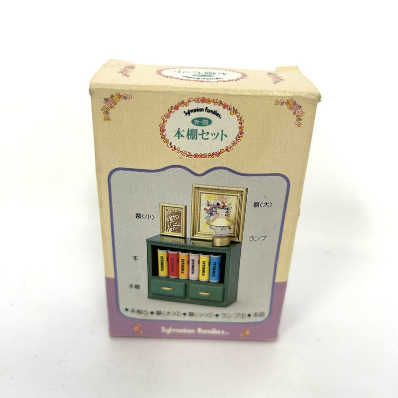 [Used] GREEN BOOKSHELF SET KA-05 Japan Sylvanian Families