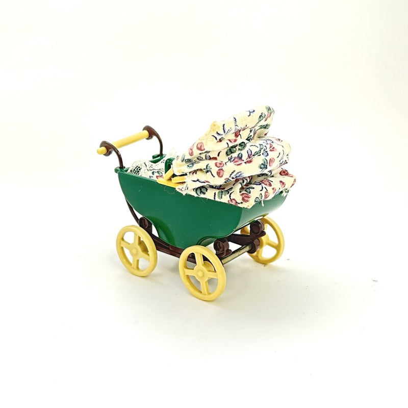 [Used] Sylvanian GREEN BABY CARRIAGE Japan Sylvanian Families