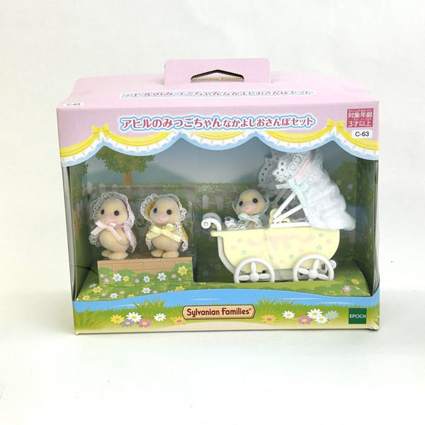 [Used] Sylvanian Families Duck Triplets Pram Set C-63 2021 Calico Critters