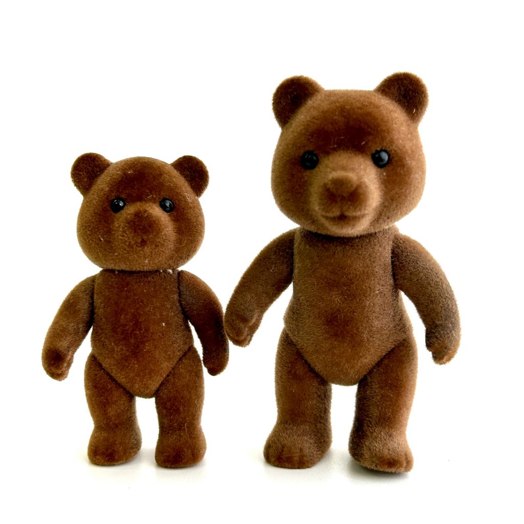 [used] Vintage Brown Bear Father and Boy Sylvanian Families Calico Critters