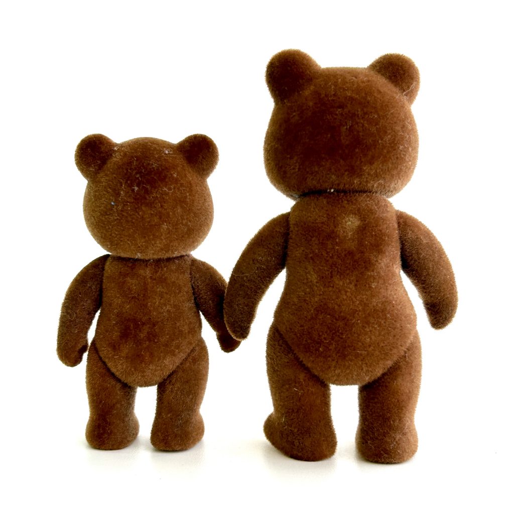 [used] Vintage Brown Bear Father and Boy Sylvanian Families Calico Critters