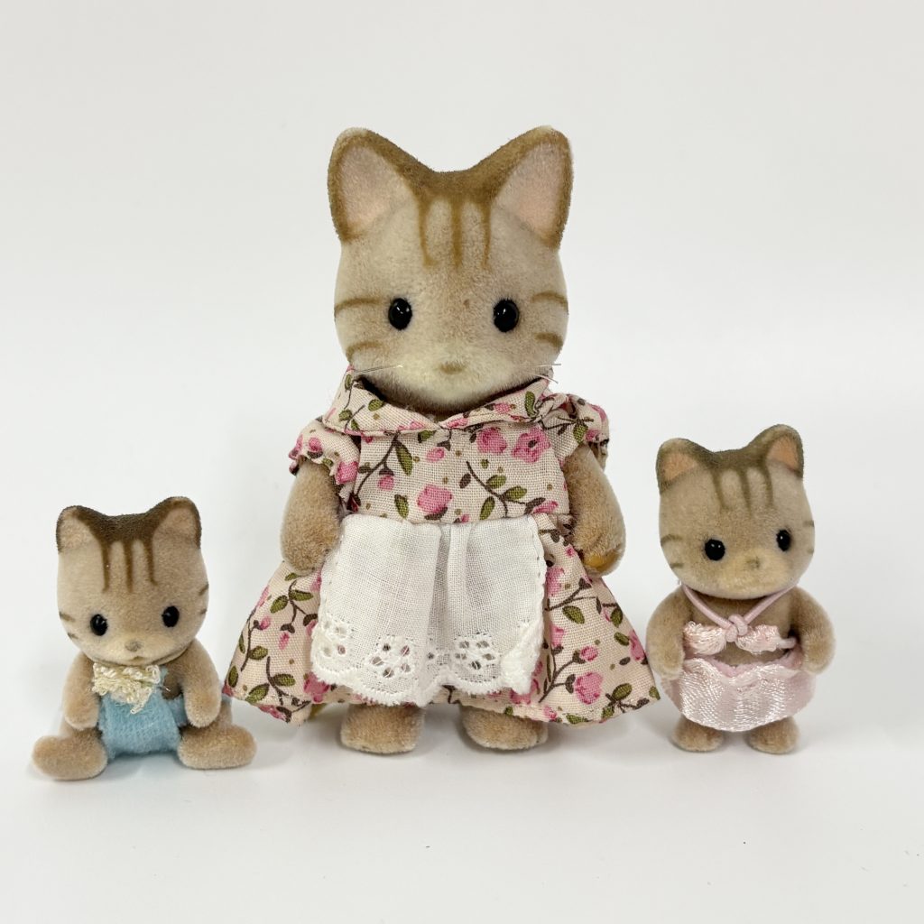 [used] Striped Cat Mother Baby Sylvanian Families Calico Critters