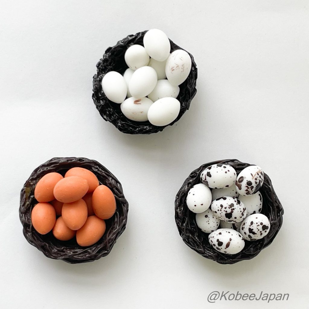 Miniature Bird's Nest And Eggs Set White