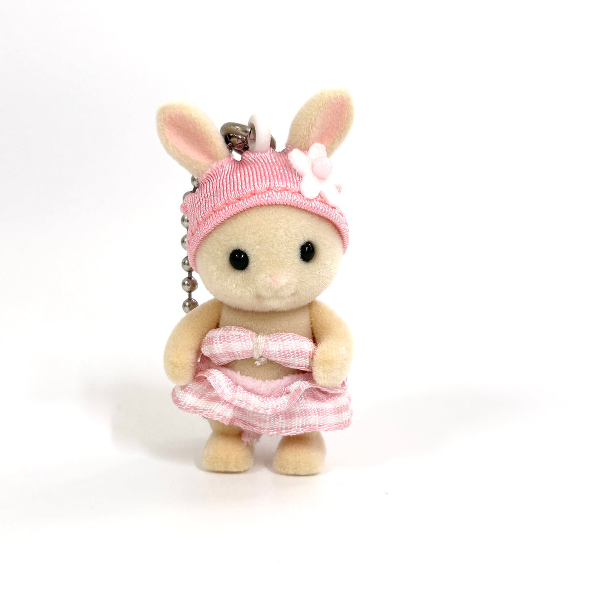 [used] Key Chain Milk Rabbit Pink Swimsuit Sylvanian Families Calico Critters