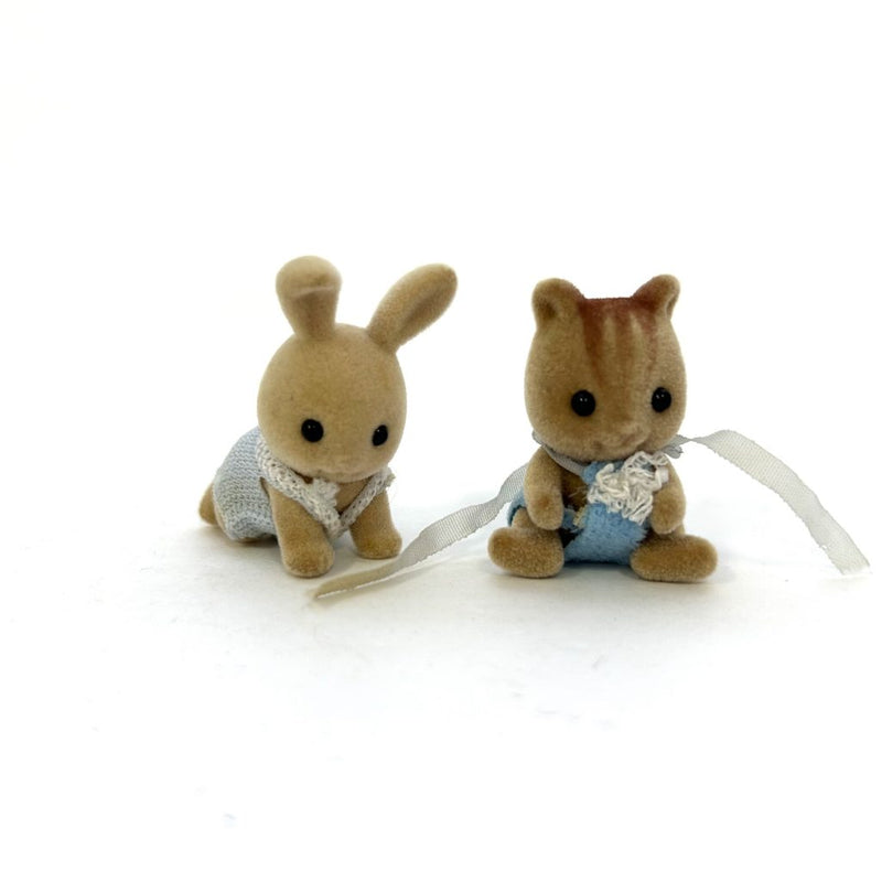 [Used] IVORY RABBIT WALNUT SQUIRREL BABIES Japan Sylvanian Families