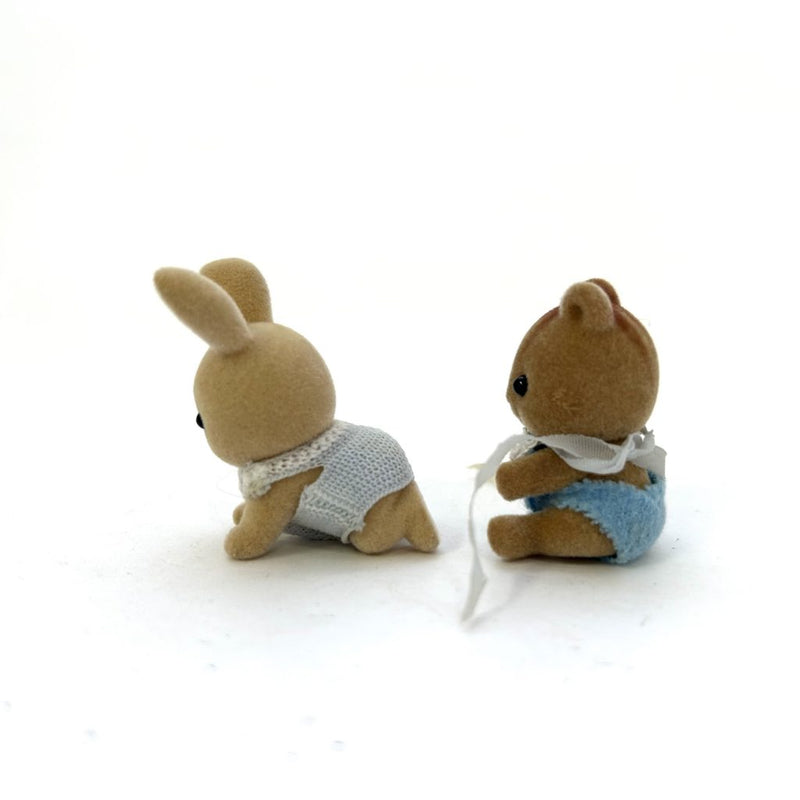 [Used] IVORY RABBIT WALNUT SQUIRREL BABIES Japan Sylvanian Families