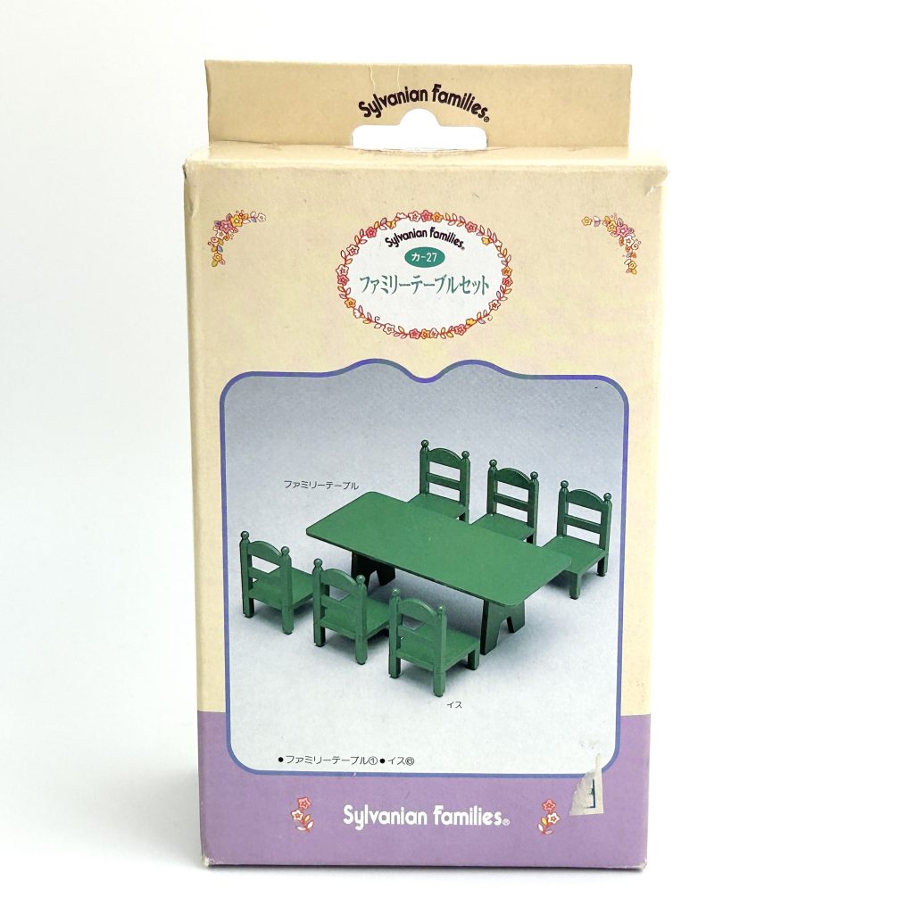 [used] Vintage Green Family Table Chairs 1986 KA-27 Sylvanian Families Calico Critters