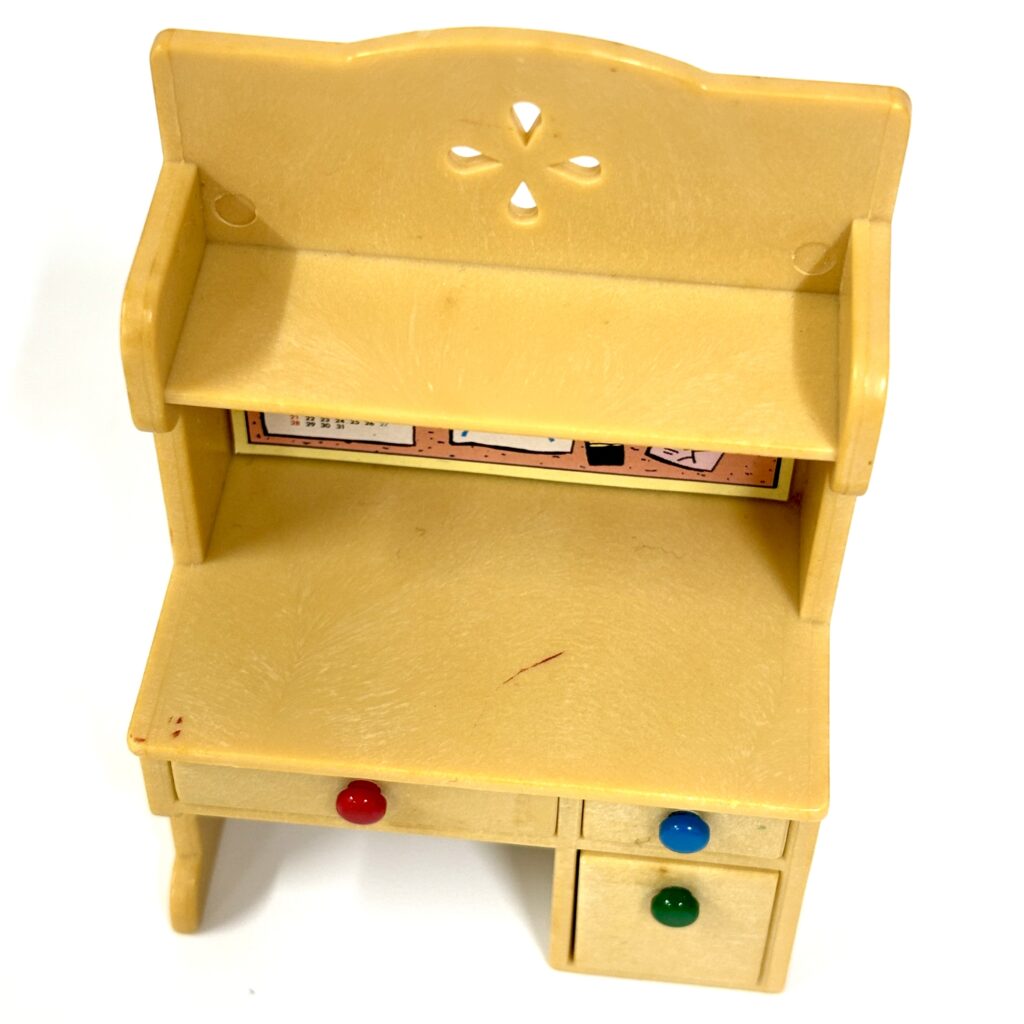[used] Vintage Study Desk Set 1995 KA-68 Sylvanian Families Calico Critters
