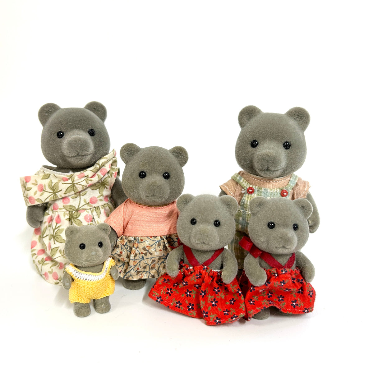 [used] Grey Bear Family Sylvanian Families Calico Critters