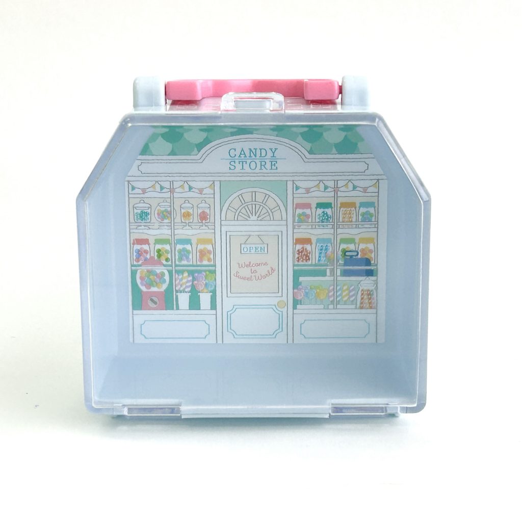 Boîte en forme de maison Magasin de bonbons Série bleue