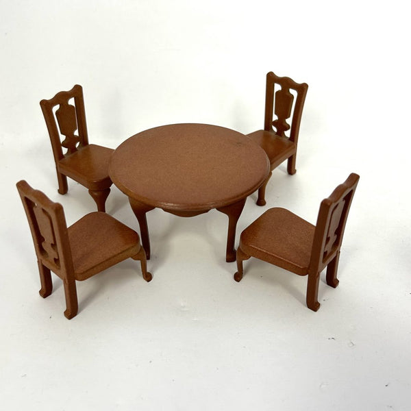 [Used] BROWN ROUND TABLE FOR LIVING ROOM A-01 Japan Sylvanian Families