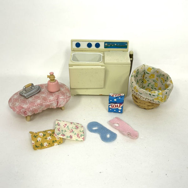 [Used] WASHING MACHINE SET Epoch Japan KA-80 1997 Sylvanian Families