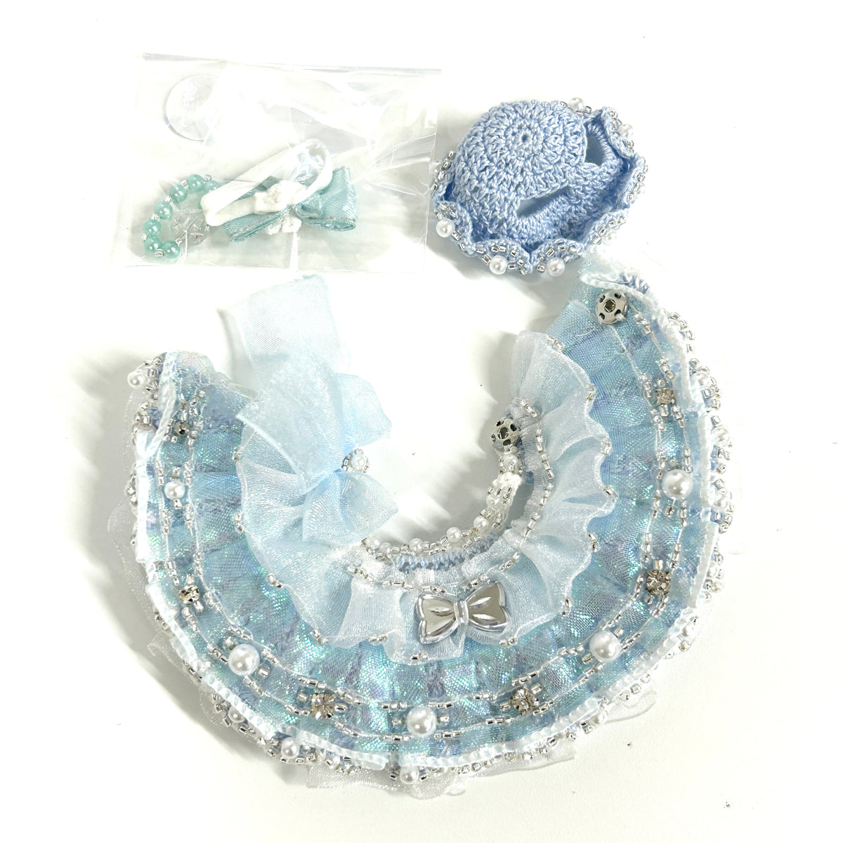 Light Blue Lace Tiered Dress Handmade