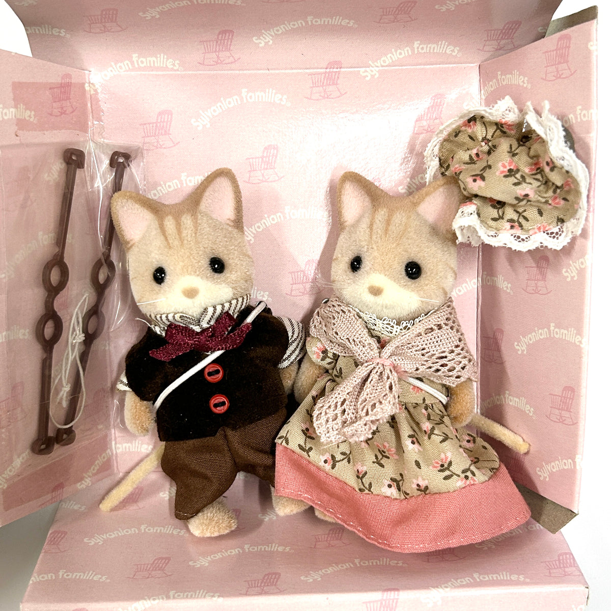 [used] 15th Anniversary Striped Cat Grandparents 2000 C-27 Sylvanian Families Calico Critters