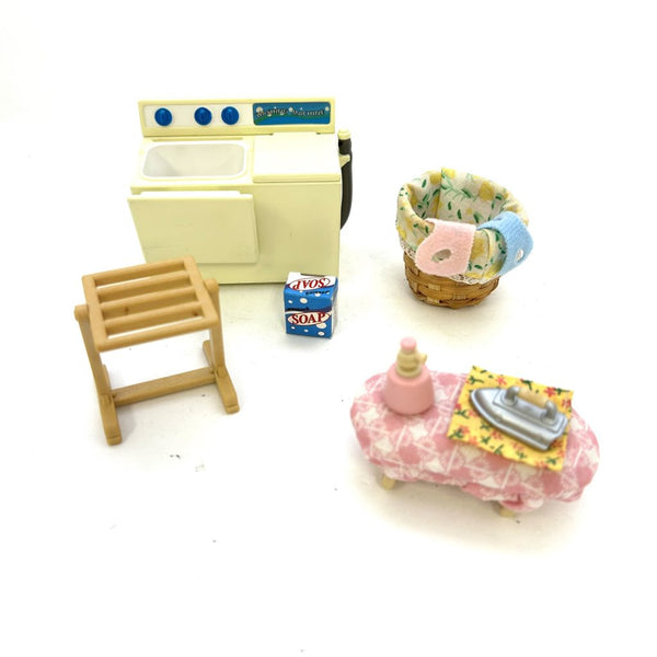 [Used] WASHING MACHINE SET Epoch Japan KA-80 1997 Sylvanian Families